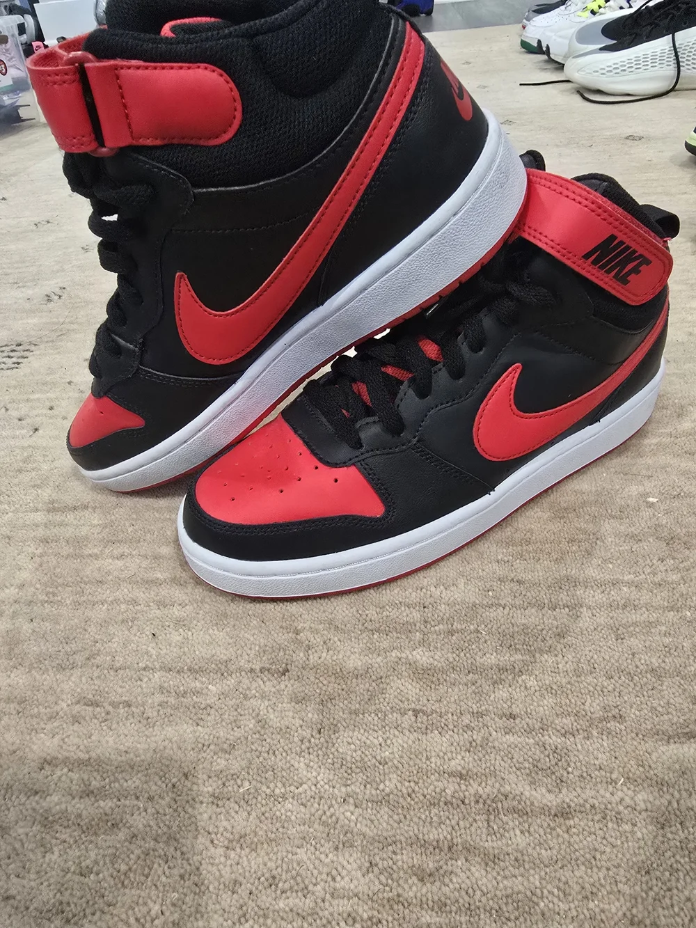 Nike High Top Sneakers in Black & Red